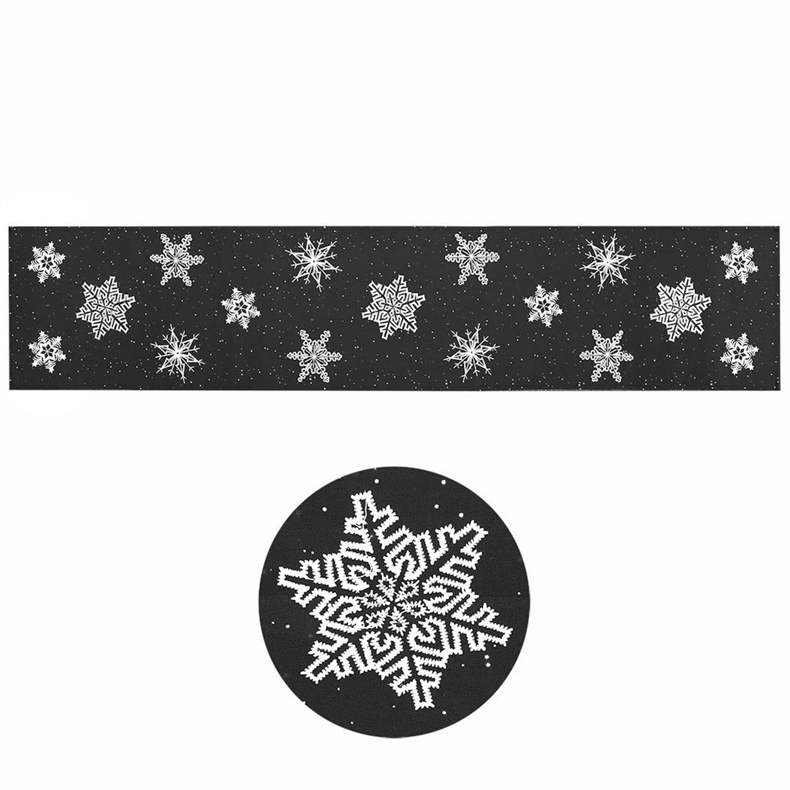 Simhomsen Embroidered Snowflakes Table Runner for Christmas Holidays (Dark Gray, 14 × 69 Inches) - Image 4