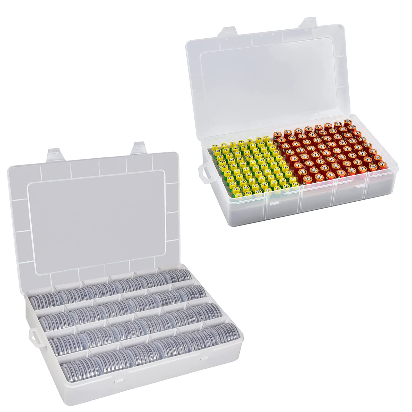 Battery Storage Case Organizer - Holds 134 AA AAA Batteries With Wall Mount