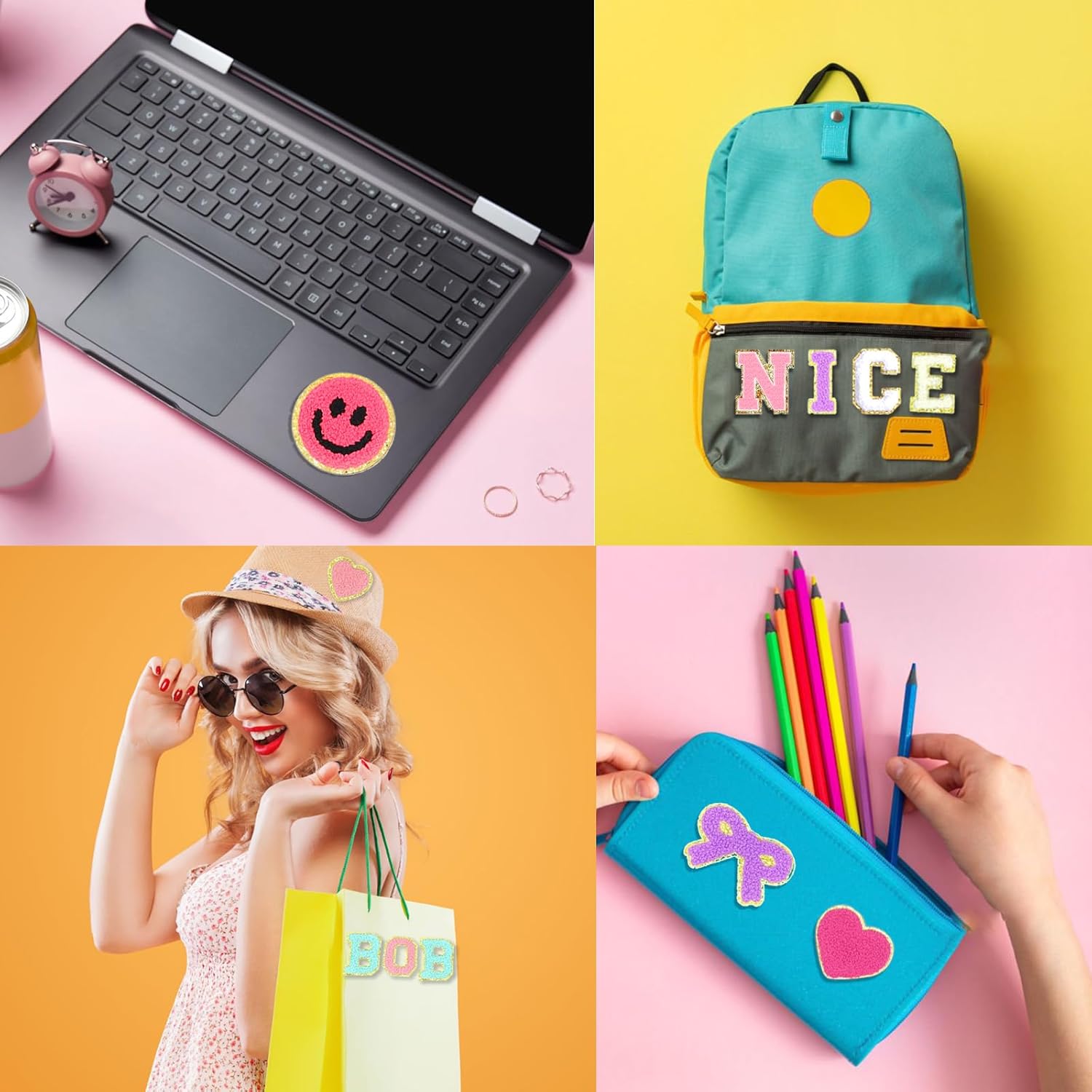 Chenille Letter Patches Self Adhesive Stickers for DIY – 136 Pcs Fuzzy Cute Varsity Patches Embroidery Jackets, Jeans Patches Gift Bag Decoration - Image 6