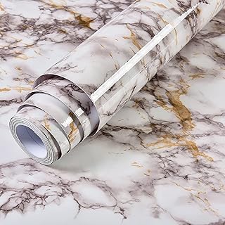 VIOPVERY Marble Contact Paper,15.7"x78.7" White Marble Wallpaper, Peel and Stick The Wallpaper, Waterproof, Easily Removab...