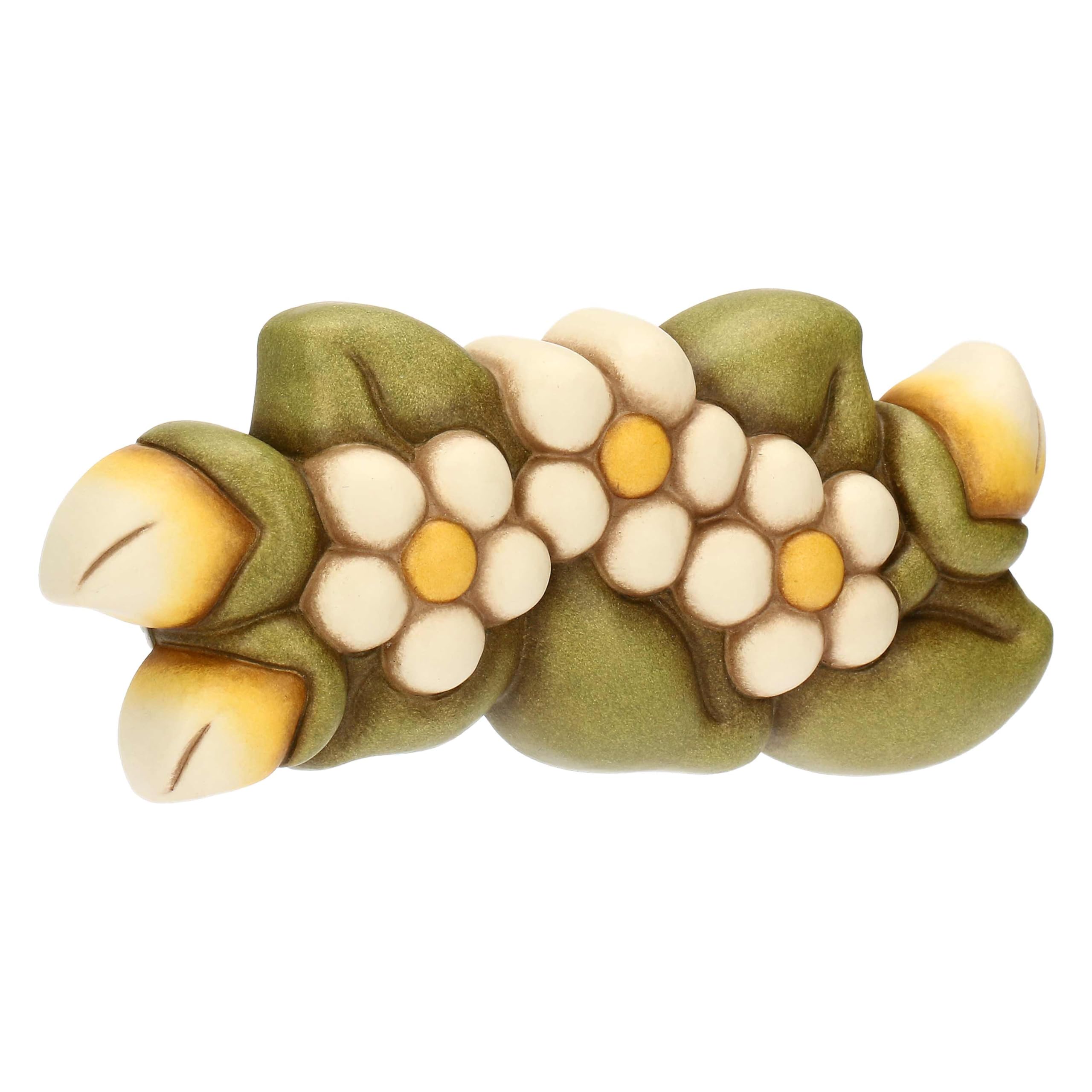 THUN - Decorazione floreale da parete - ceramica - Collezione Country Bloom - 16,2 x 2,5 x 7,1 cm