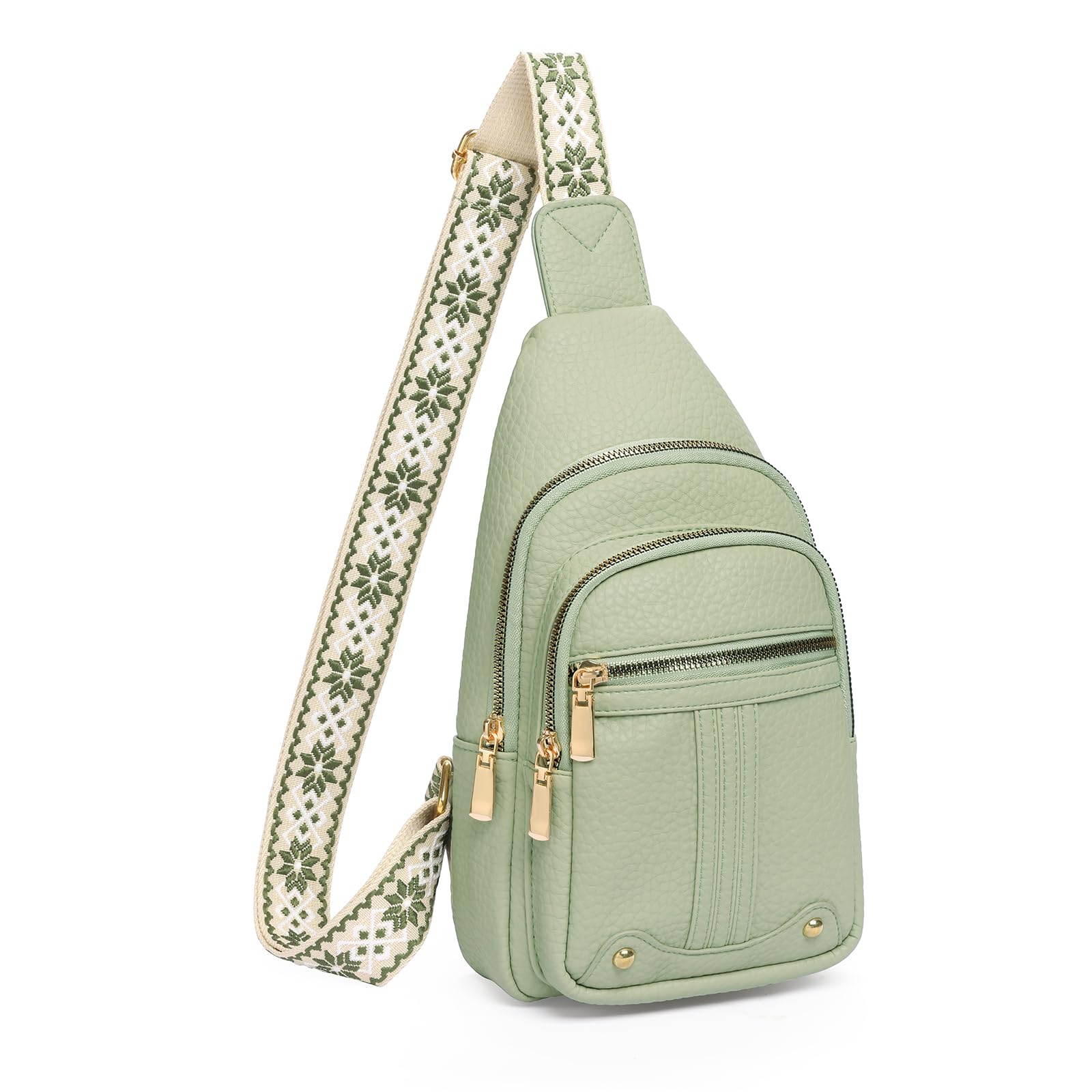 GAEKEAO Sling Bag for Women Crossbody Bags Fanny Pack Vegan Leather Chest Bag Travel Shoulder Belt Purse Backpack