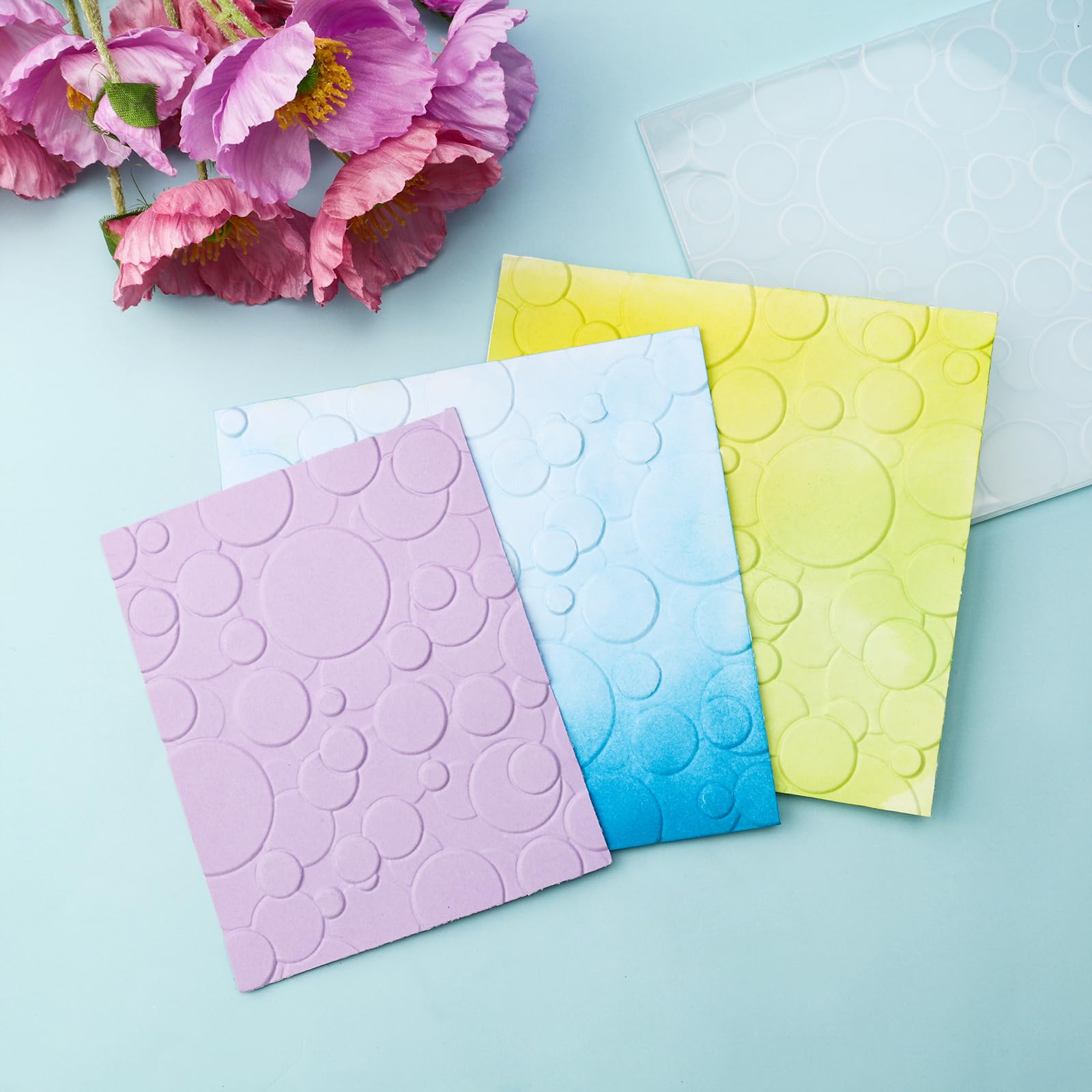 Dossier De Gaufrage 3D - Motif Cercle à Bulles - Pour Scrapbooking, Cartes Et Travaux Manuels - Compatible Avec Les Machines De Découpe