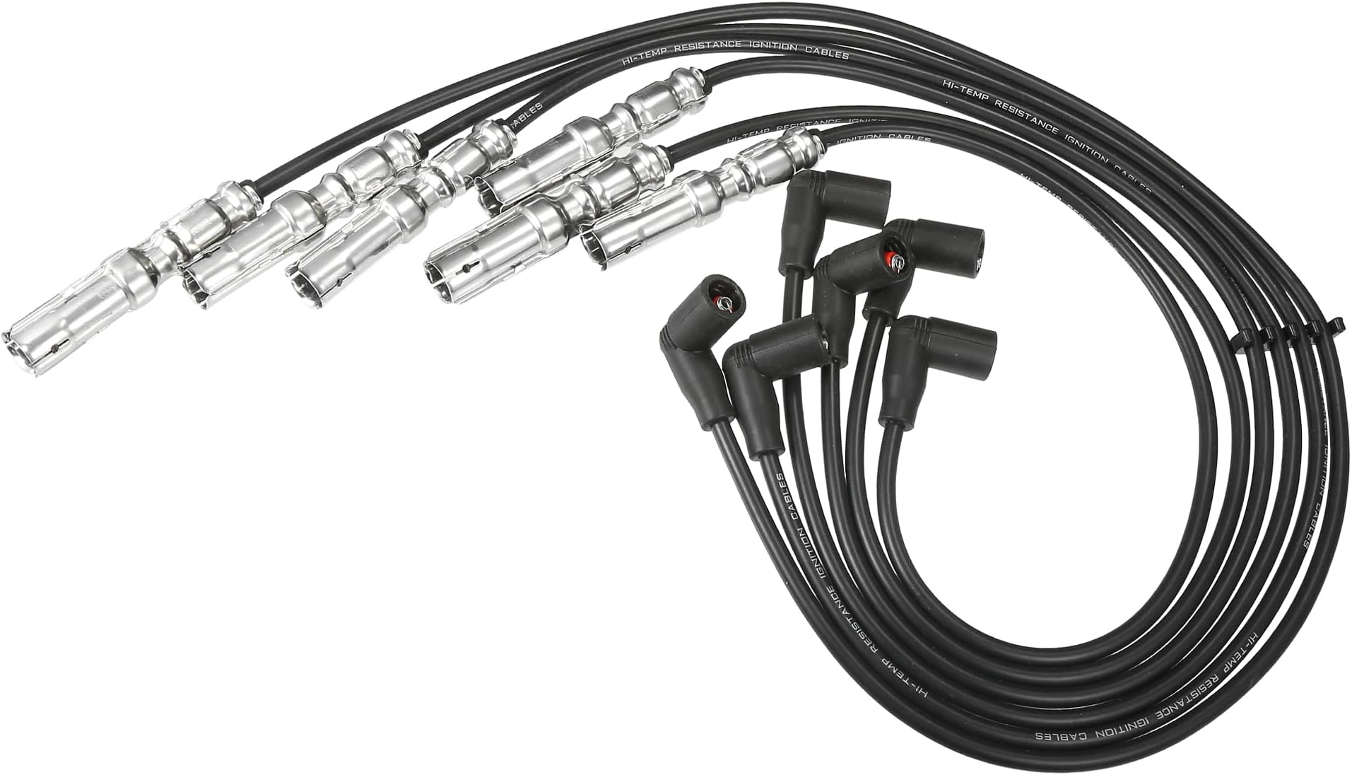 Car Spark Plug Coil Wires Ignition Coil Harness Cable 7Mm for Volkswagen Vr6 2.9 1991-1995 No.021905409N/021905409Ad Pack of 6