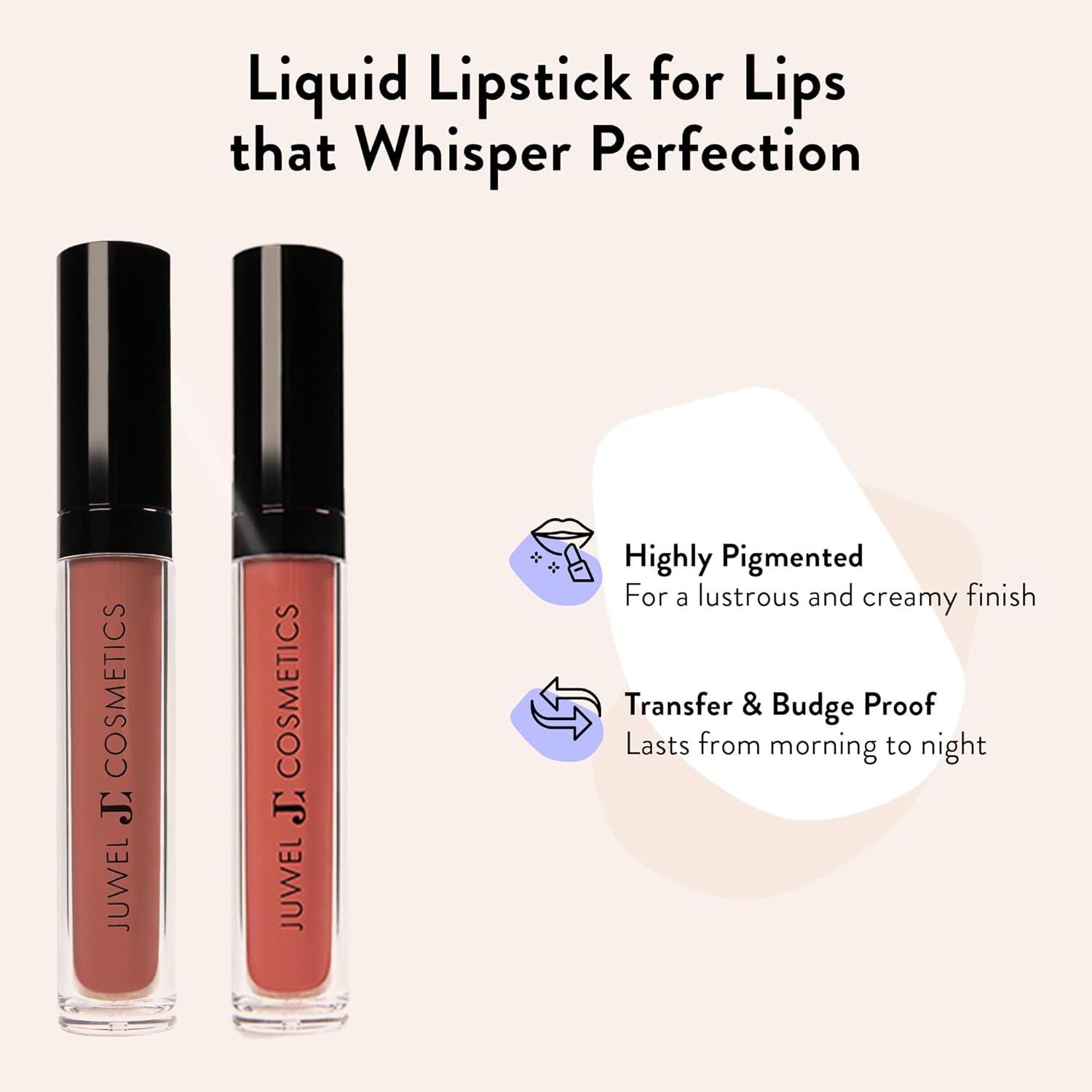 Juwel Cosmetics Liquid Lipstick for Women, High Pigment Long Lasting Lipstick, Lightweight Creamy Finish, Transfer-Proof Mineral-Based Nourishing Formula, Cruelty-Free & Lead-Free Lip Color, Roma Red - Image 2