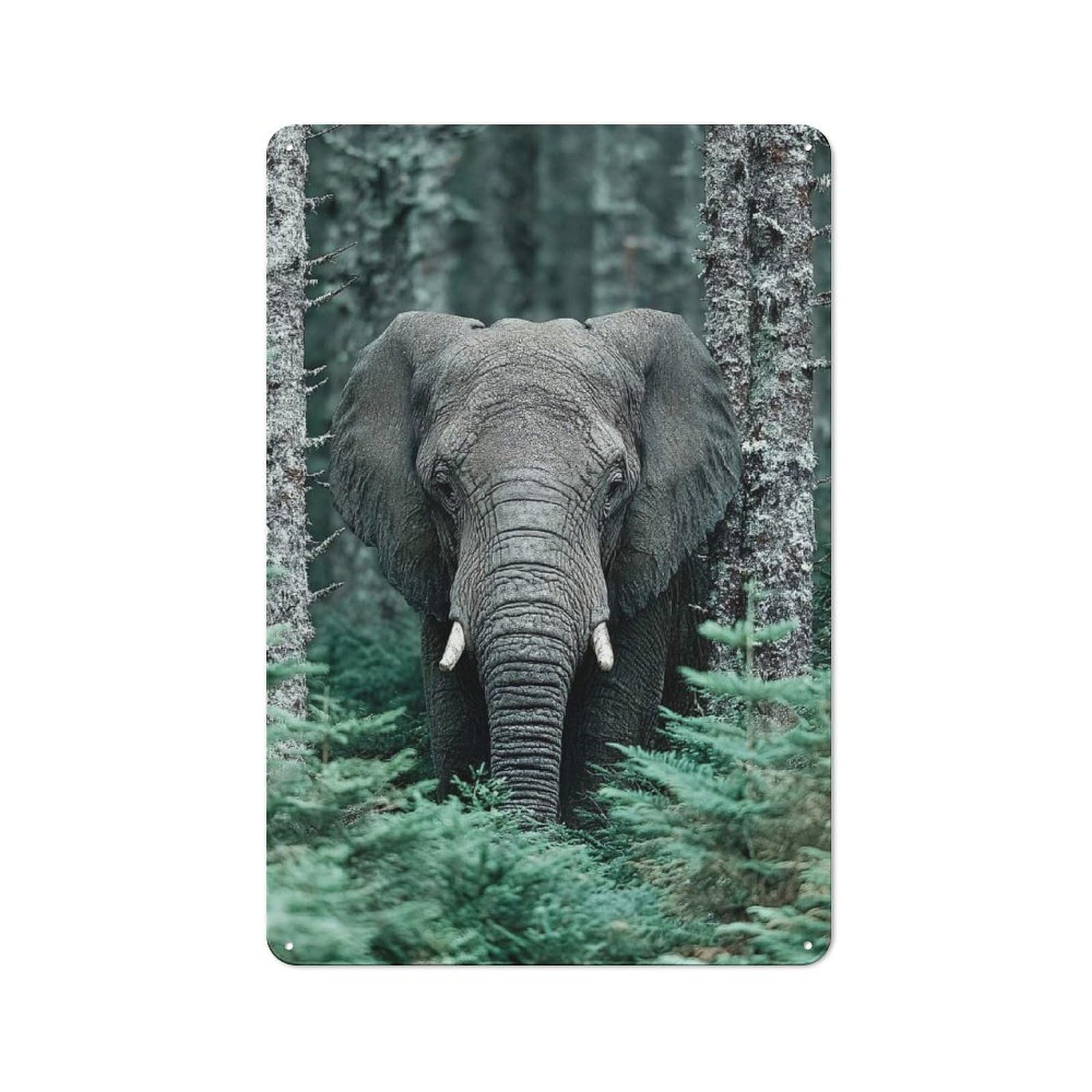 Industrial Elephant in The Forest Retro Metal Sign 30x20cm, Shed Wall Plaque for Garage, Workshop, Shed Or Utility Room