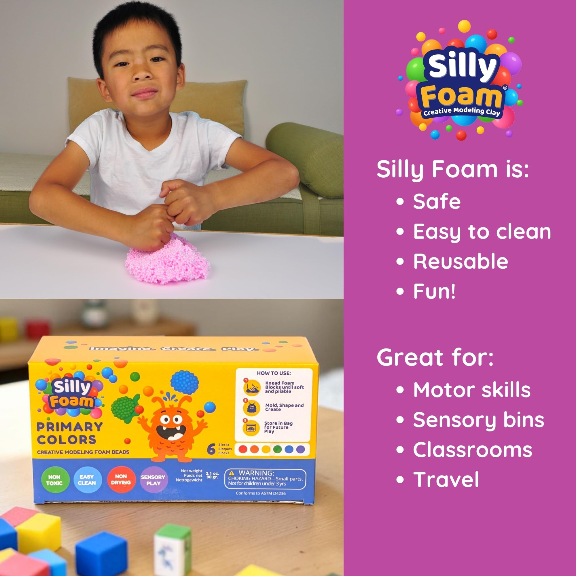 Silly Foam (paquete de 6) (color monstruo)