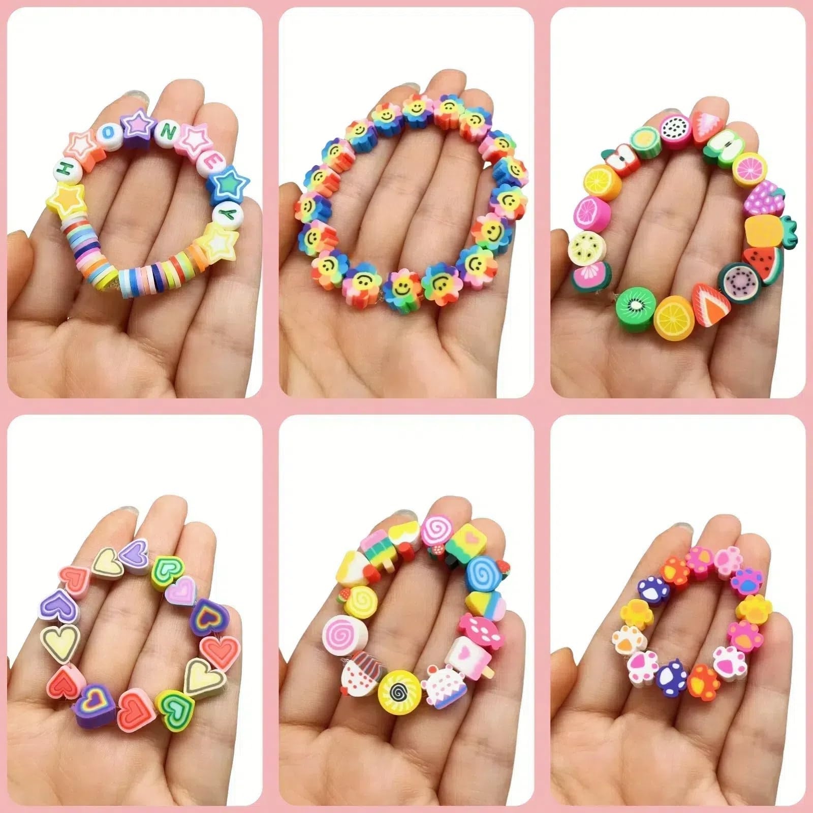 Peaceya 2300 Pezzi Perline per Braccialetti, Kit Braccialetti Fai Da Te, Set Perline Colorate Beads, Kit per Fare Orecchini