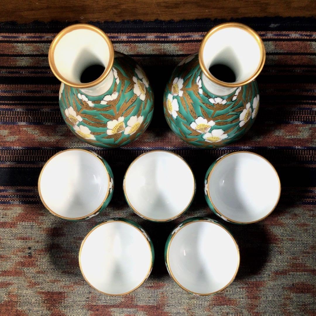 Amazon.co.jp: 有田焼 秀峰 『佐賀錦』 酒器揃 お猪口 5杯 徳利