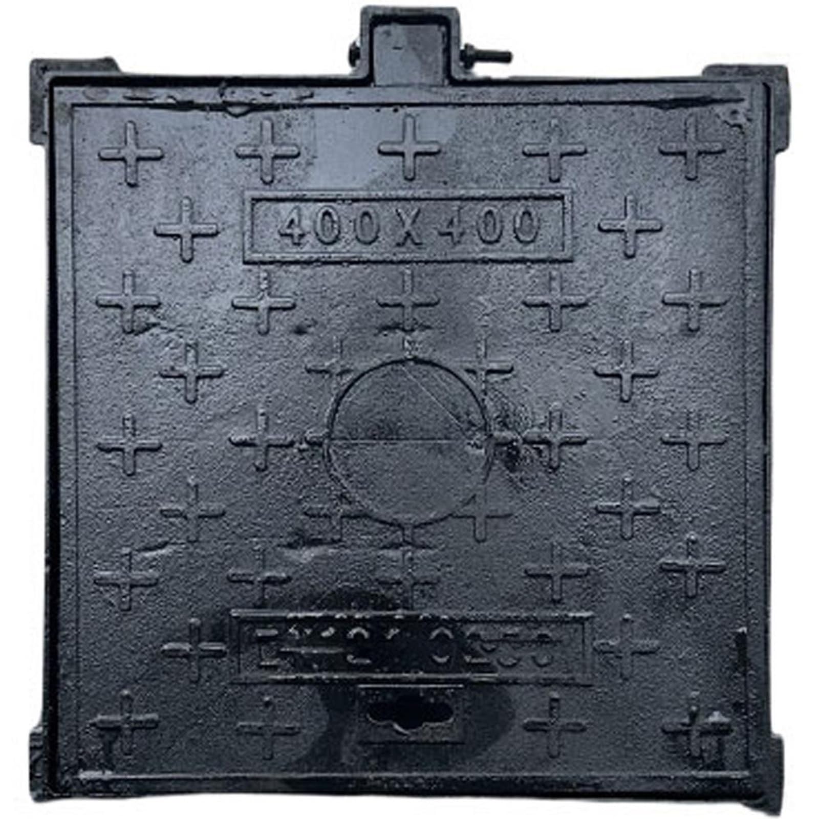 Plaque d'égout en fonte 40x40 cm pour fosses et trottoirs