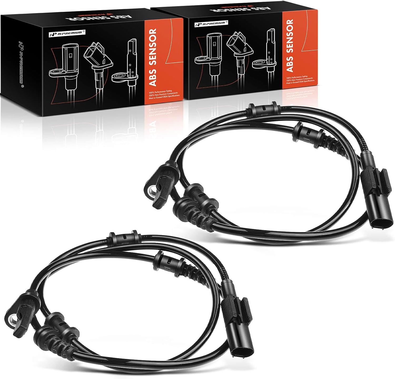 A-Premium ABS Wheel Speed Sensor Compatible with Mercedes-Benz Models - CLA250/CLA45 AMG 2014-2017, GLA250, GLA45 AMG, B Electric Drive, B250, B250e - Front Driver and Passenger Side, 2-PC Set