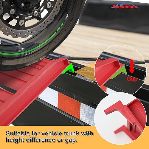 Miniatura 5 de Ruedamann Rampas para automóvil con rampa de carga de aluminio de 6 pies de largo x 11.6 pulgadas de ancho, plegable, capacidad de 550 libras, para