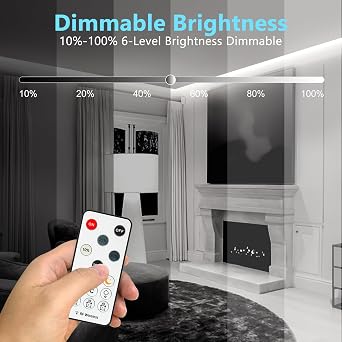 Wefomey COB LED Strip Light with Remote, 20M Dimmable 6500K Super Bright Daylight White Led Lights Strip, 24V Flexible LED Tape Light for Bedroom, Kitchen, DIY Lighting (2 Rolls of 10M) [Energy Class E]