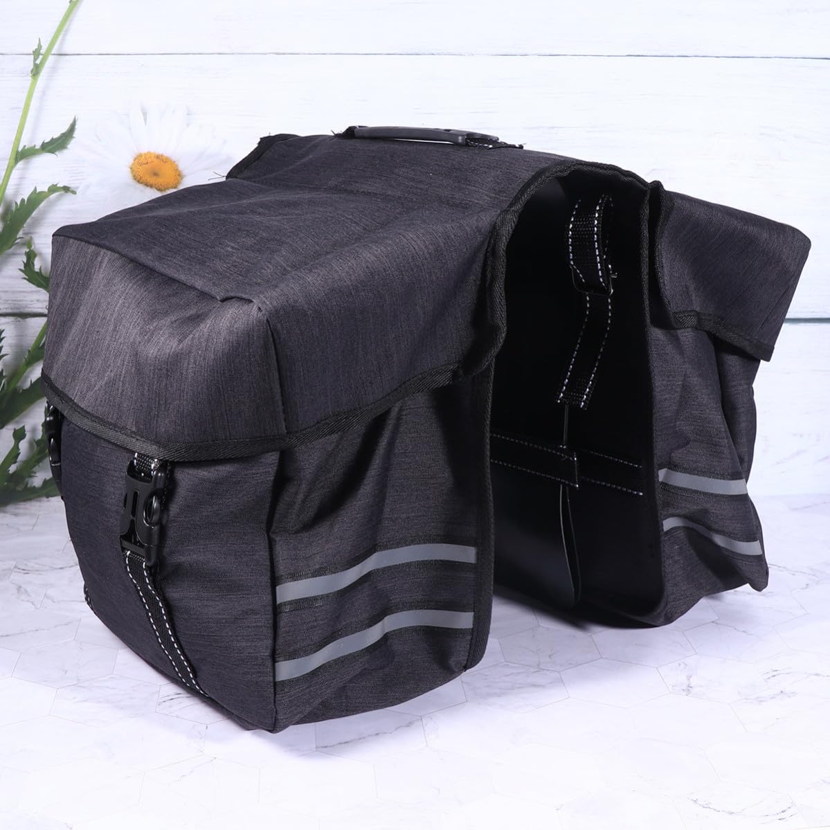 Borsa Posteriore Tasche Laterali, per Bicicletta 25l in Poliestere Grande capacità per Mountain Bike e Ciclismo Urbano