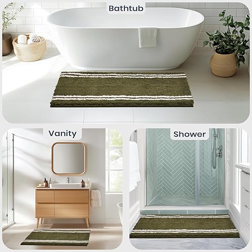 Miniatura 5 de PURRUGS Alfombra de baño antideslizante de 24 x 36 pulgadas, súper absorbente y de secado rápido, alfombra de baño de microfibra lanuda lavable a