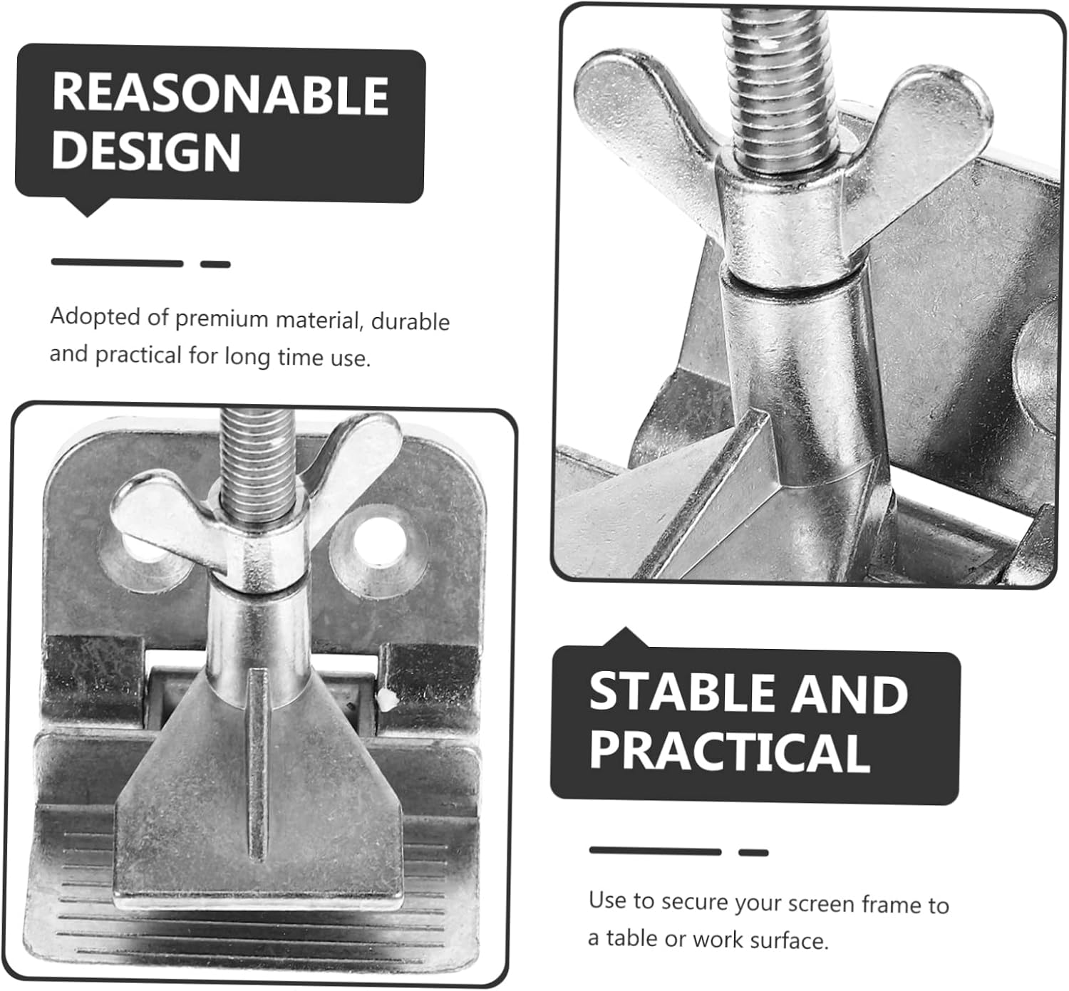 SEWACC Sturdy Hinge Clamp Screen Printing Supplies DIY Silk Screen Printing Machine Accessory