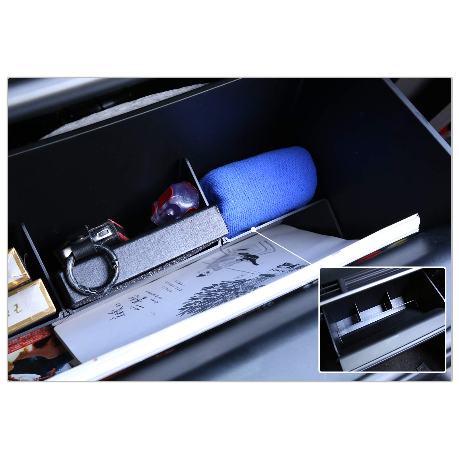 LFOTPP Compatibel met Mazda CX-30 middenconsole opbergdoos, CX-30 armleuning -organizer, tray middenarmsteun, handschoenenvak, CX-30, accessoireopbergdoos (rood