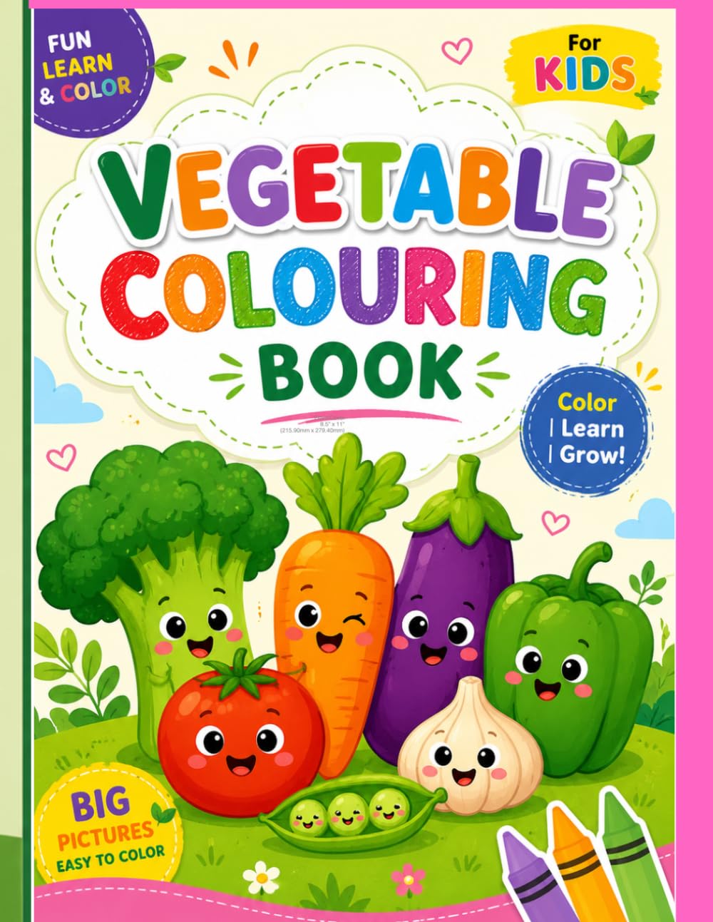 Vegetable colouring book for kids: Learn Vegetables While Coloring – Fun Activity Book for Kids