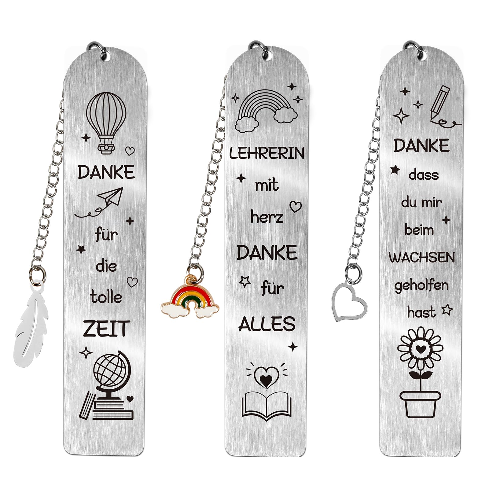 MONCAP 3 marcapáginas regalo de despedida para profesoras, agradecimientos, regalos educadores, despedidas, regalo de metal, marcapáginas regalo para profesoras, educadores, escuela primaria,