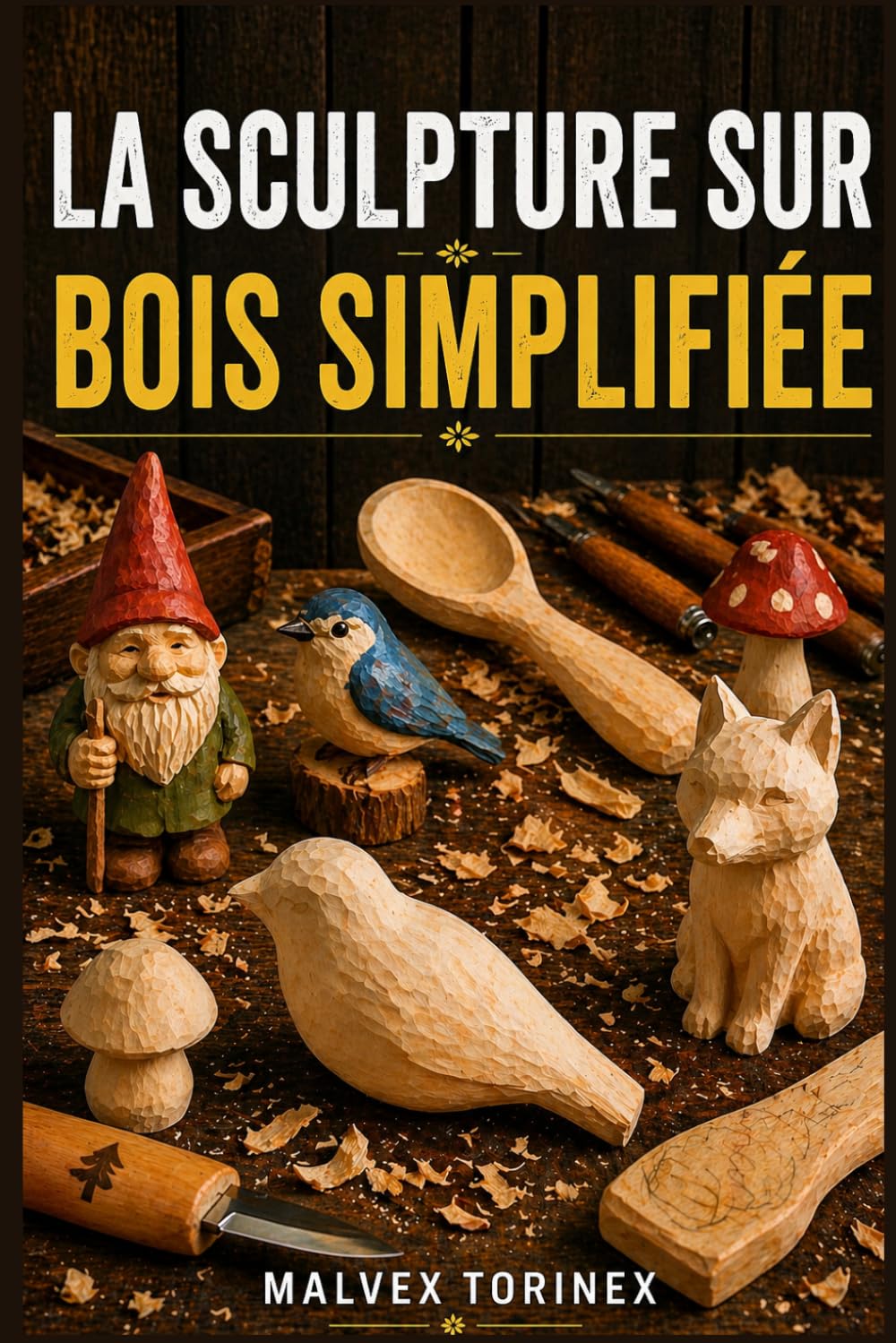 LA SCULPTURE SUR BOIS SIMPLIFIÉE: Guide pas à pas pour débutants : projets de sculpture sur bois, modèles, techniques au couteau, choix du bois et coupe sécurisée