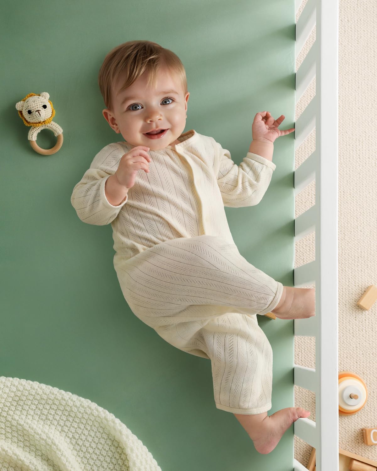 Yoofoss Baby Pack and Play Sheets 2 Pack for Boys and Girls - 38x26 Mini Crib Sheets Fitted Neutral Compatible with Graco Pack n Play Mattress,Ultra Soft Breathable Microfiber Green Flower - Image 5