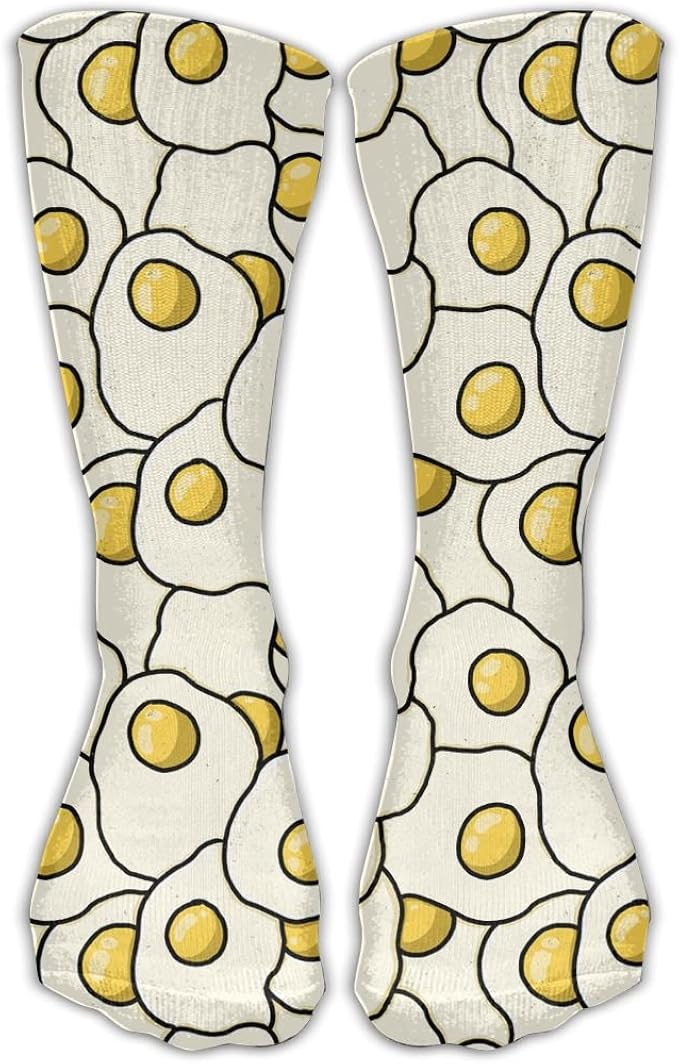 Cotton Vintage Fried Egg Casual Socks Crew Socks Clothing
