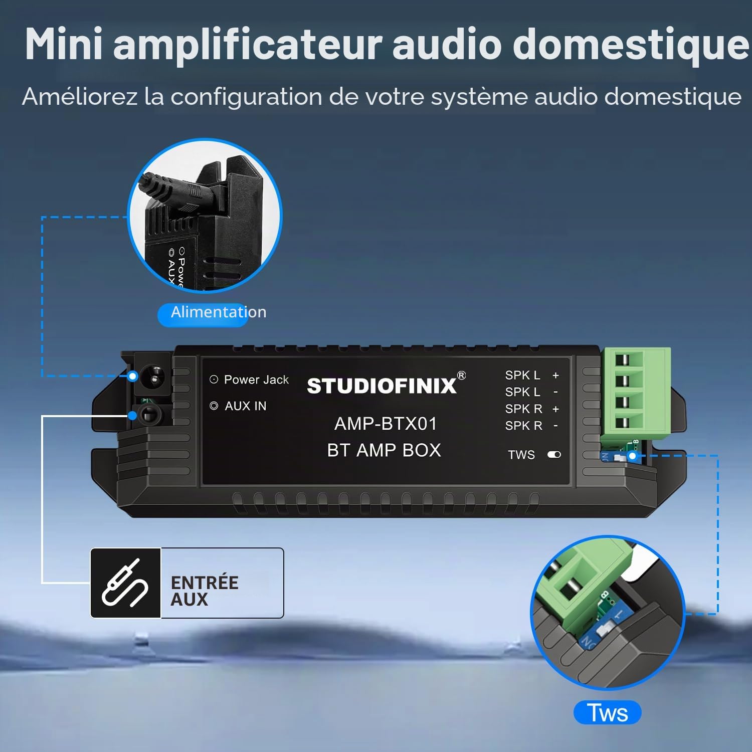 STUDIOFINIX Haut-parleurs de plafond Bluetooth 2 voies encastrés Intérieur Extérieur