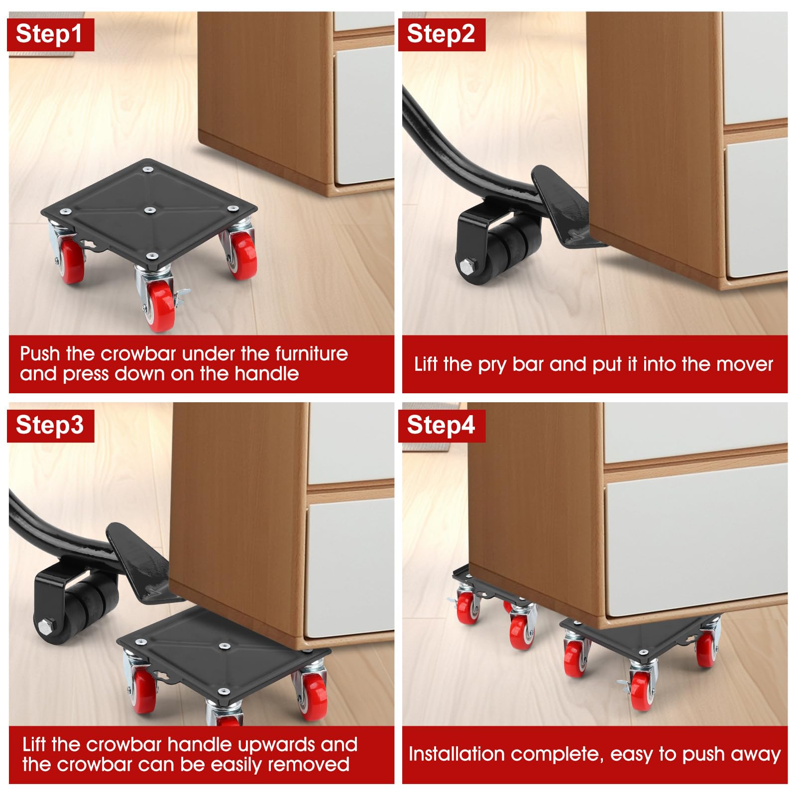 Carrello Per Mobili - Porta Fino A 1575 Kg, 5 Ruote Girevoli - Foto 4