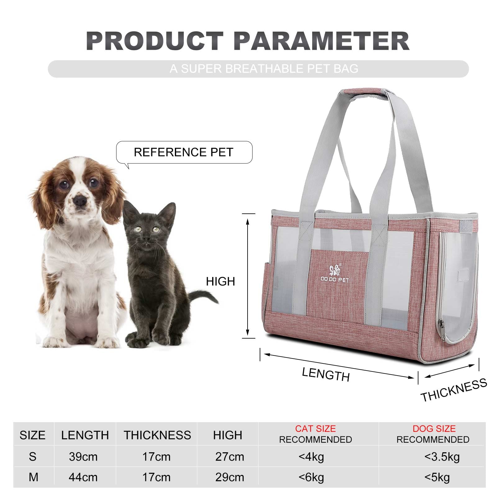 PETCUTE Trasportino per Gatti e Cani,Traspirante Trasportino Morbido per Cani Gatti con Materassino Rimovibile,Borsa da Trasporto per Animali Domestici con Cinghia di Sicurezza Interna
