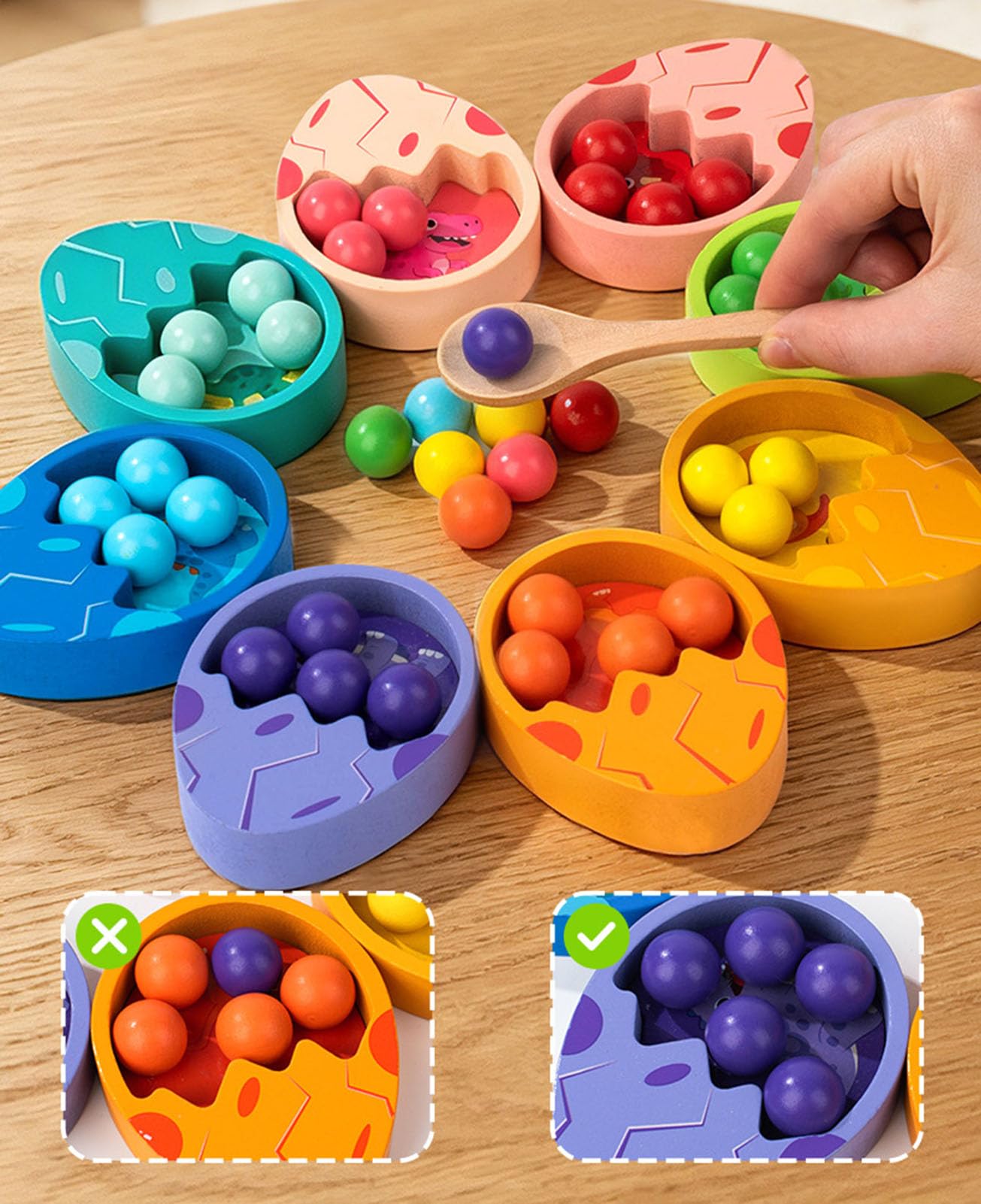 Tabellone Matematico con Perline a Clip a Forma di Uovo di Dinosauro, Giocattolo Educativo di Matematica