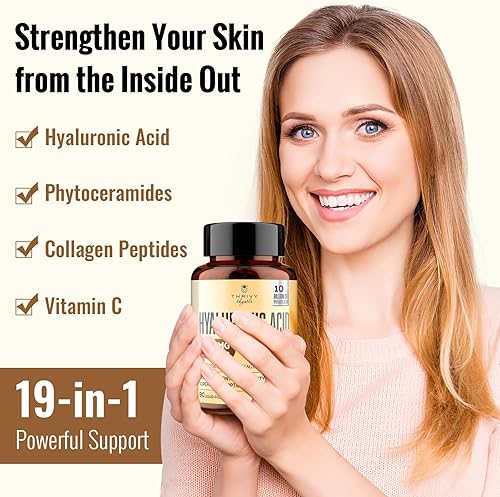 Miniatura 2 de Cápsulas de ácido hialurónico 19 en 1  Ácido Hylunárico 1200 mg, con péptidos de colágeno, vitamina C, fitoceramidas  para piel, ojos,