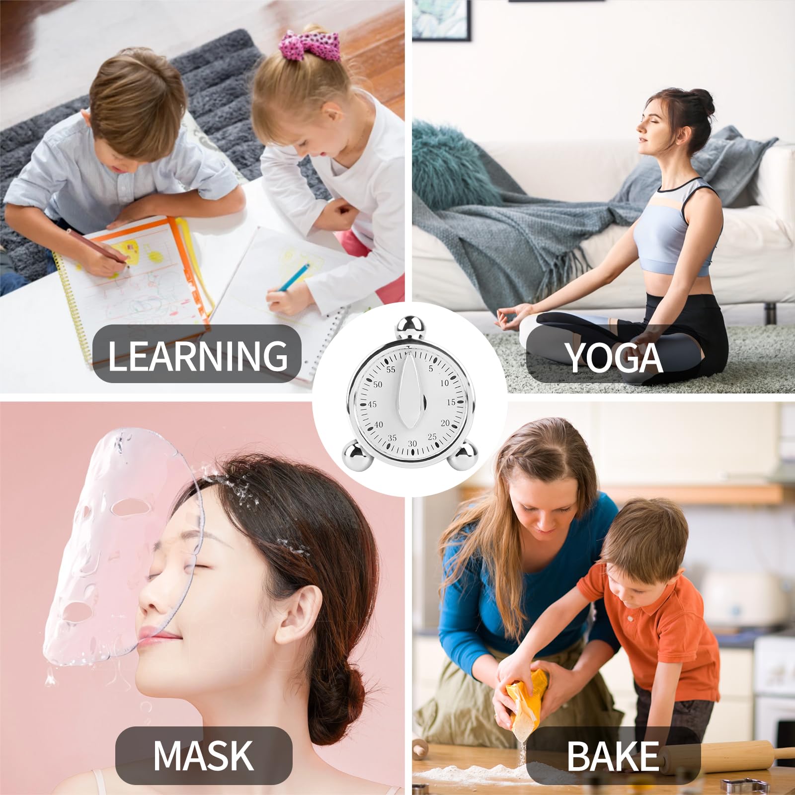 Kitchen Timers for Cooking Seniors 60 Minute Mechanical Kitchen Timer Loud Alarm Clock for Cooking Baking No Batteries Needed Visual Timer Ideal for Kitchen Management Precise Cooking Timing 1 Pack - Image 5