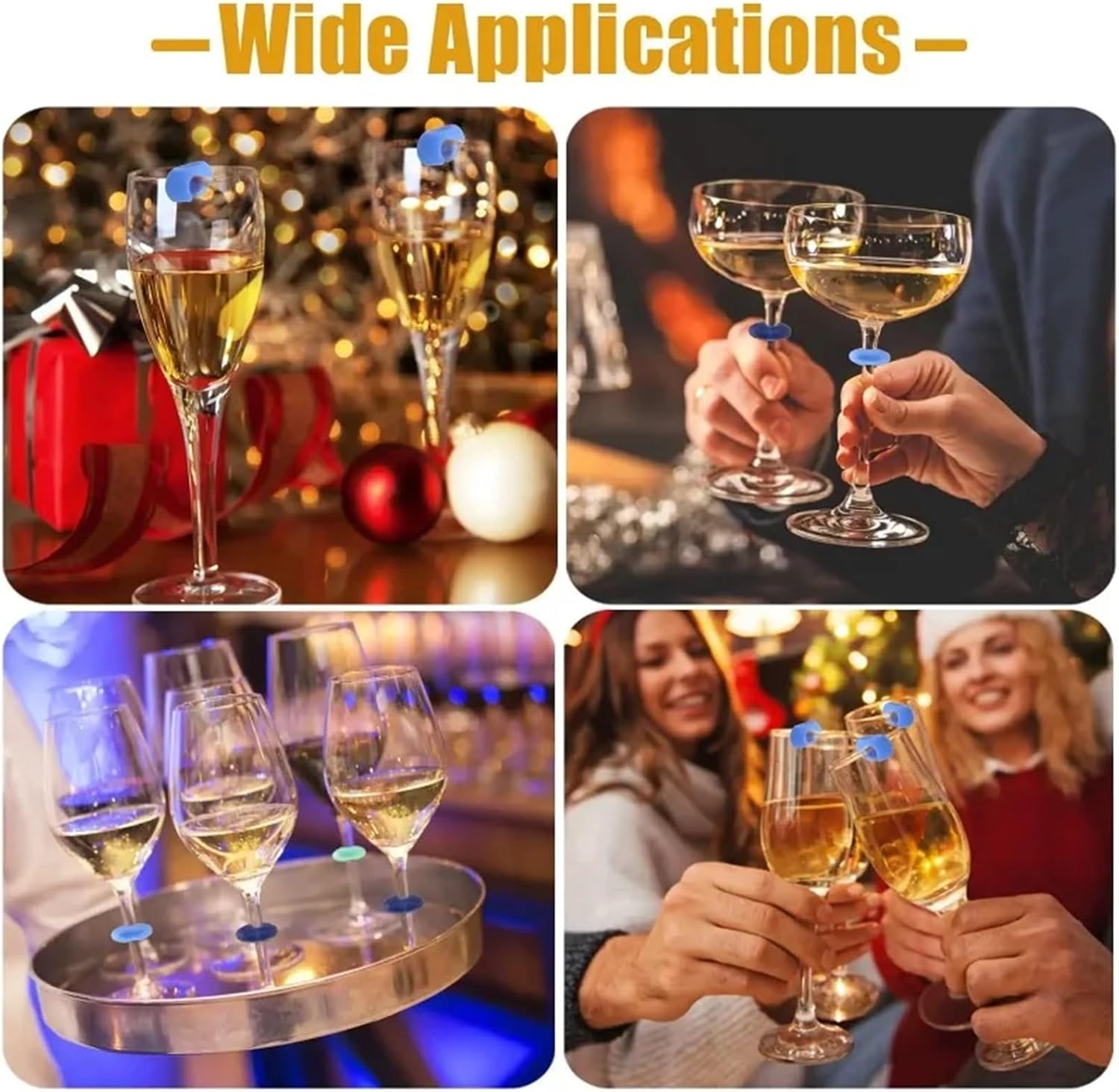 Wine Glass Charms 240Pcs Silicone Wine Glass Marker Juice Champagne Cup Goblet Label Mug Tag Bar Wedding Identification Color Party Tools