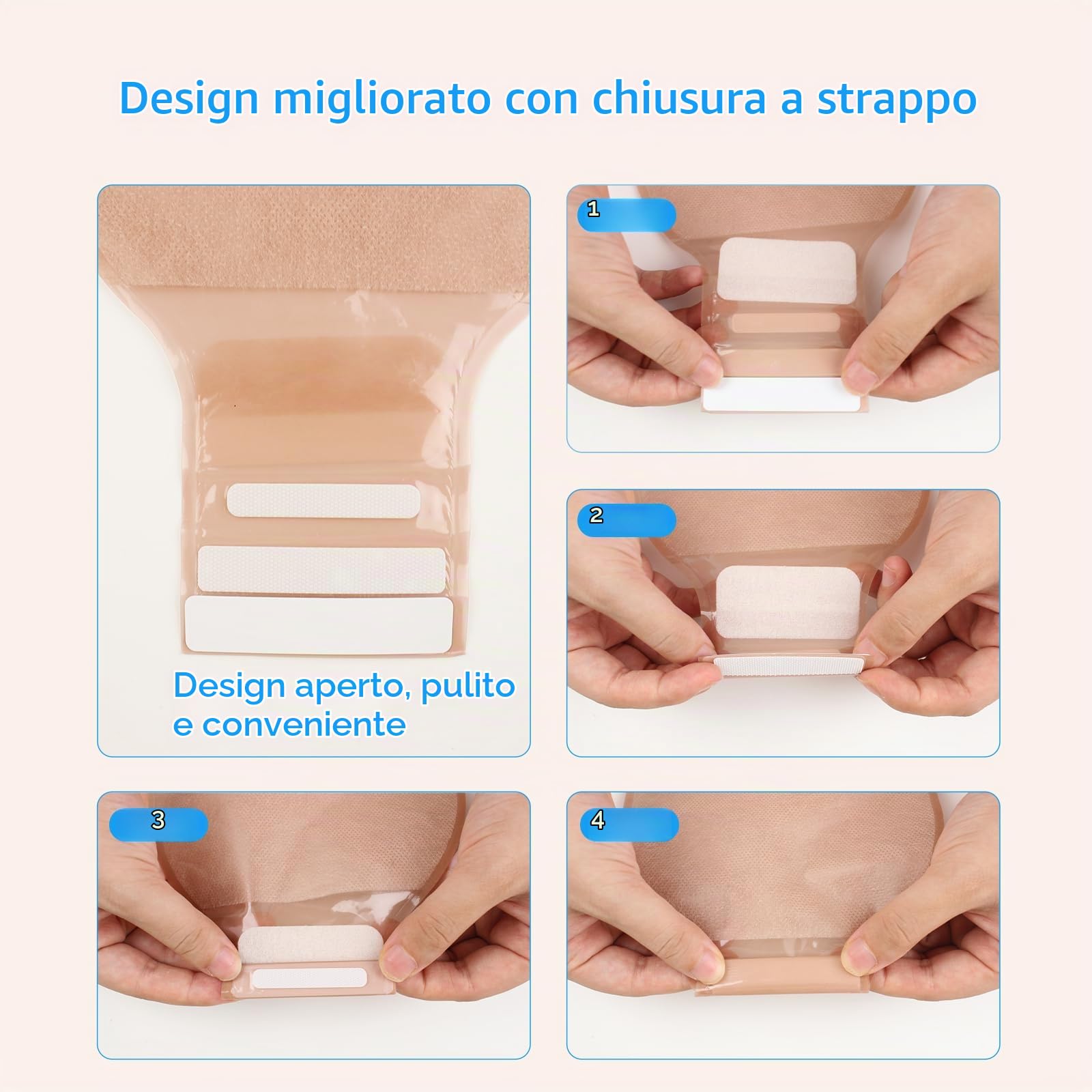 Heagimd 30 Pz Sacchetti per Colostomia, Sacche per Stomia a 2 Pezzi, 60 Mm | 20 Pezzi Sacche + 10 Pezzi Barriera, Cura dello Stoma per Ileostomia, Ritagliabili su Misura, delicati sulla pelle