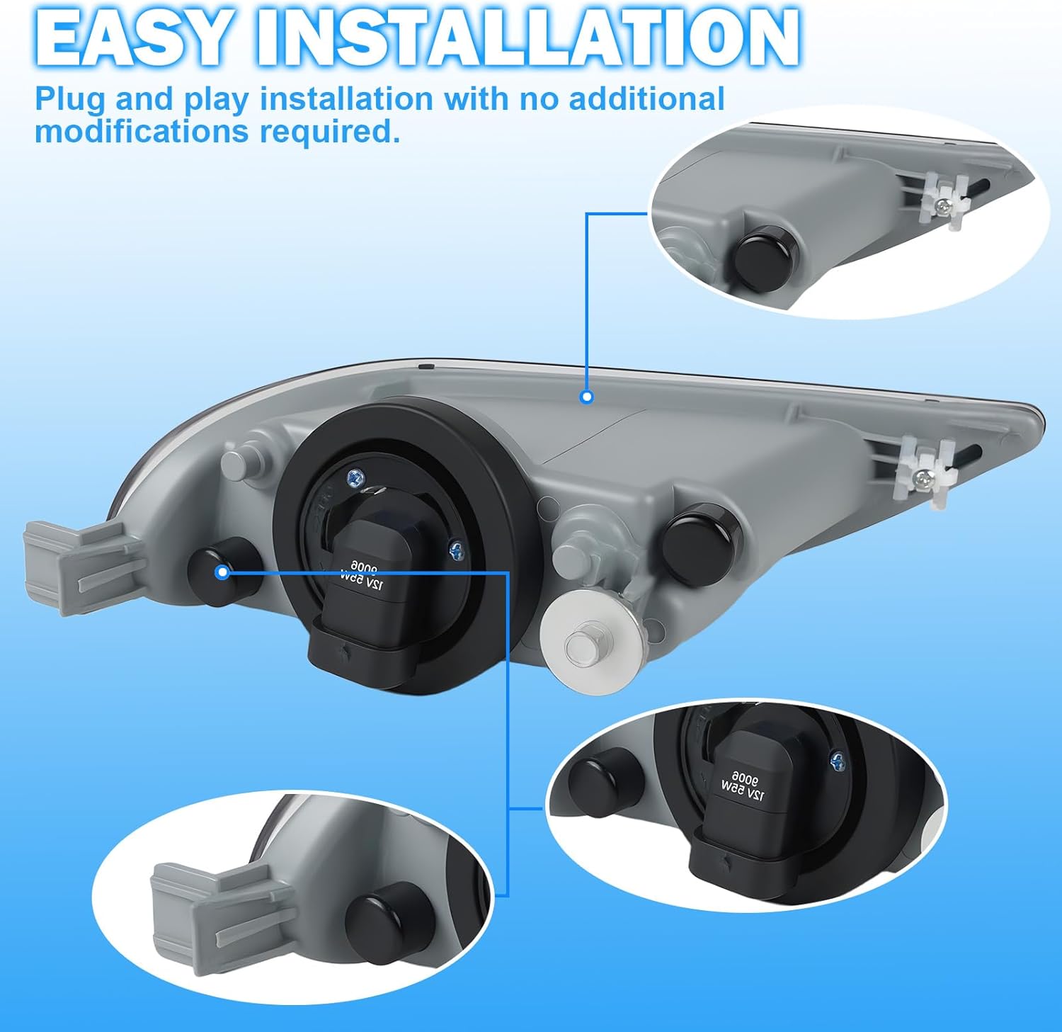 Fog Lights Assembly For 2002 2003 2004 Camry, 2005 2006 2007 2008 Corolla, 2002 2003 Solara With Switch and Wiring Kit And Halogen Bulbs- Smoked Lens