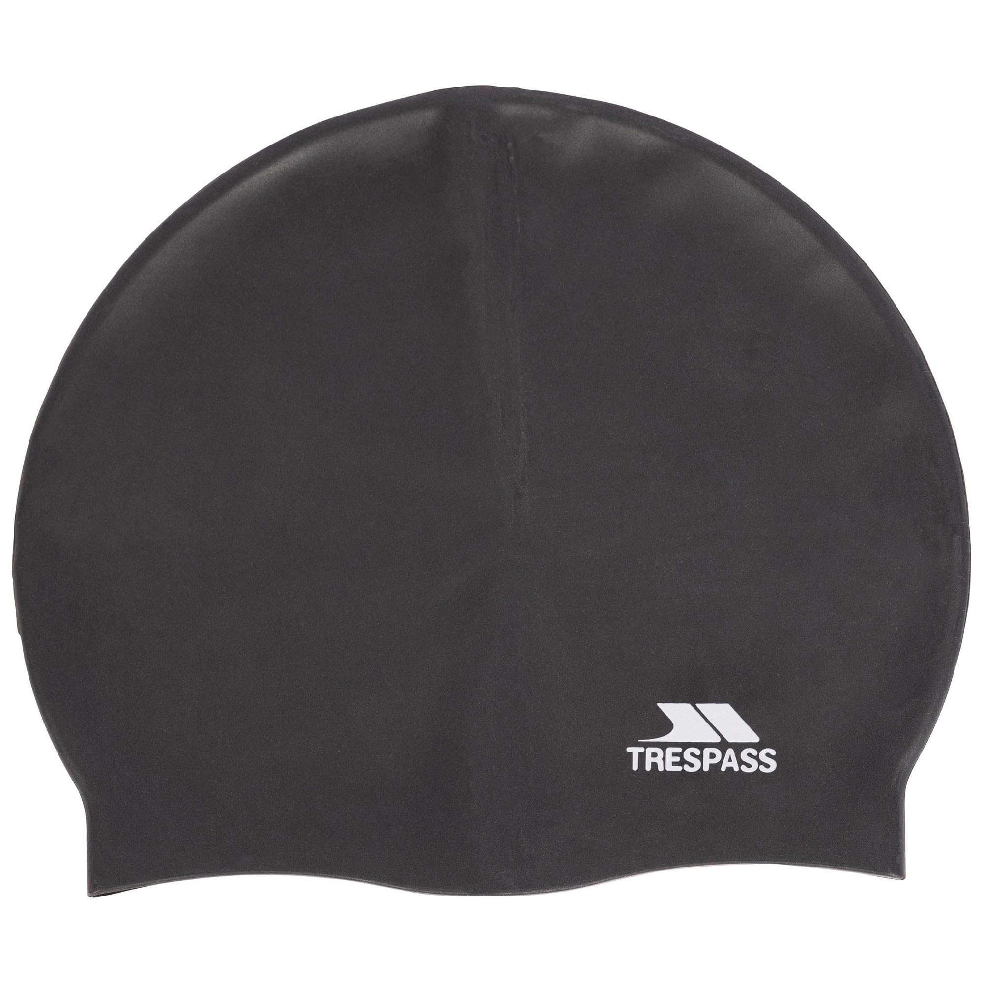 Trespass Unisex Adult Swim Cap Hydrodynamic and Water Tight Denon Black