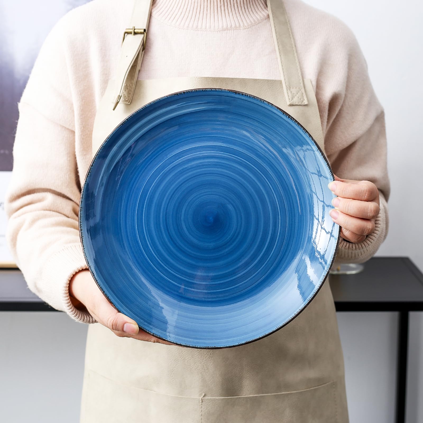 vancasso, Série Bella, 4 Pièces Assiette Plate à D?ner, Assiette Grande en Porcelaine