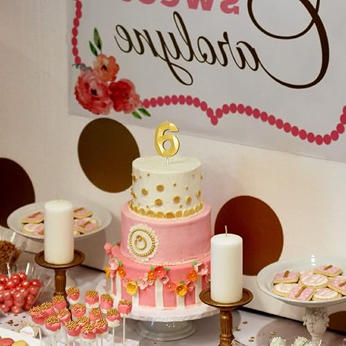 Miniatura 6 de Velas de cumpleaños con número (4 velas doradas) con forma de diamante 3D, velas de pastel de feliz cumpleaños para fiesta de cumpleaños, boda,