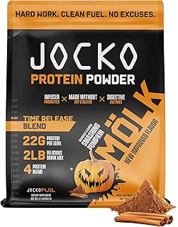 Jocko Mölk Whey Protein Powder - Keto, Probiotics, Grass Fed, Digestive Enzymes, Amino Acids, Sugar Free Monk Fruit Blend...