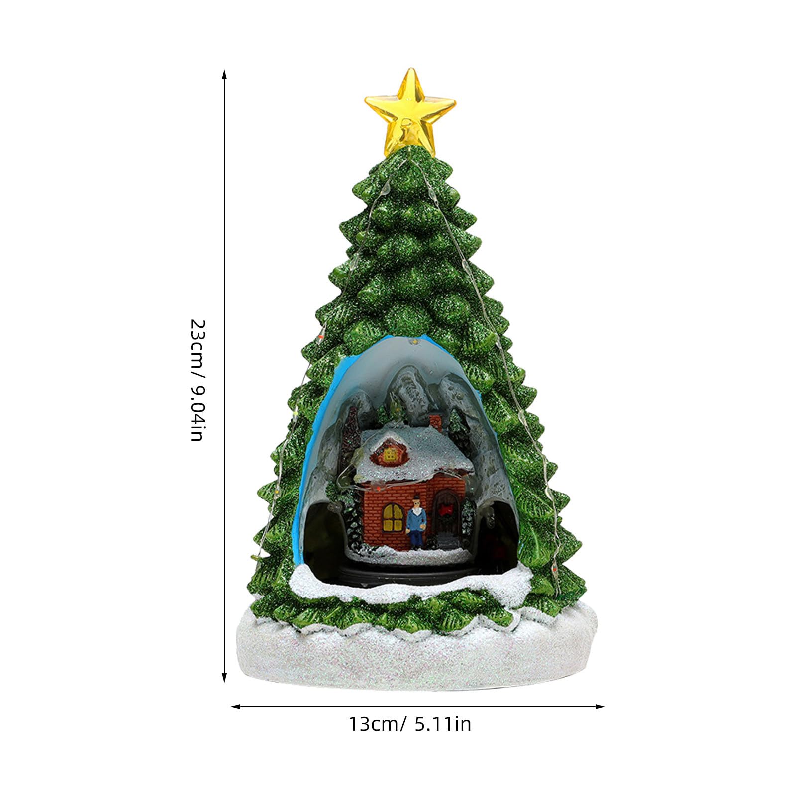 Kisangel Casa di Natale animata e musicale, ornamento natalizio da collezione con statue, trenino in movimento e luci a LED, regalo festivo da tavolo per le vacanze.