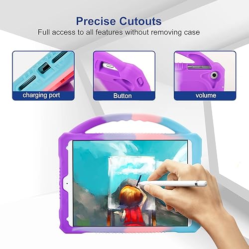 Miniatura 3 de Funda de silicona premium para iPad de 65 generación, para iPad de 9.7 pulgadas 20182017 con soporte integrado para iPad AirAir 2 (multicolor)