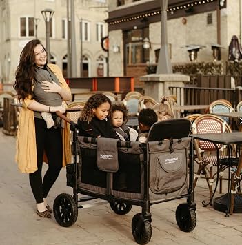 WonderFold W4 Luxe Stroller Wagon Charcoal Grey