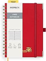 Vista 31 de POPRUN Lined Spiral Journal Notebook for Women & Men, 7-1/4" x 9-1/2", 220 Numbered Pages, College Ruled Hardcover Notebook for Work, Journals for