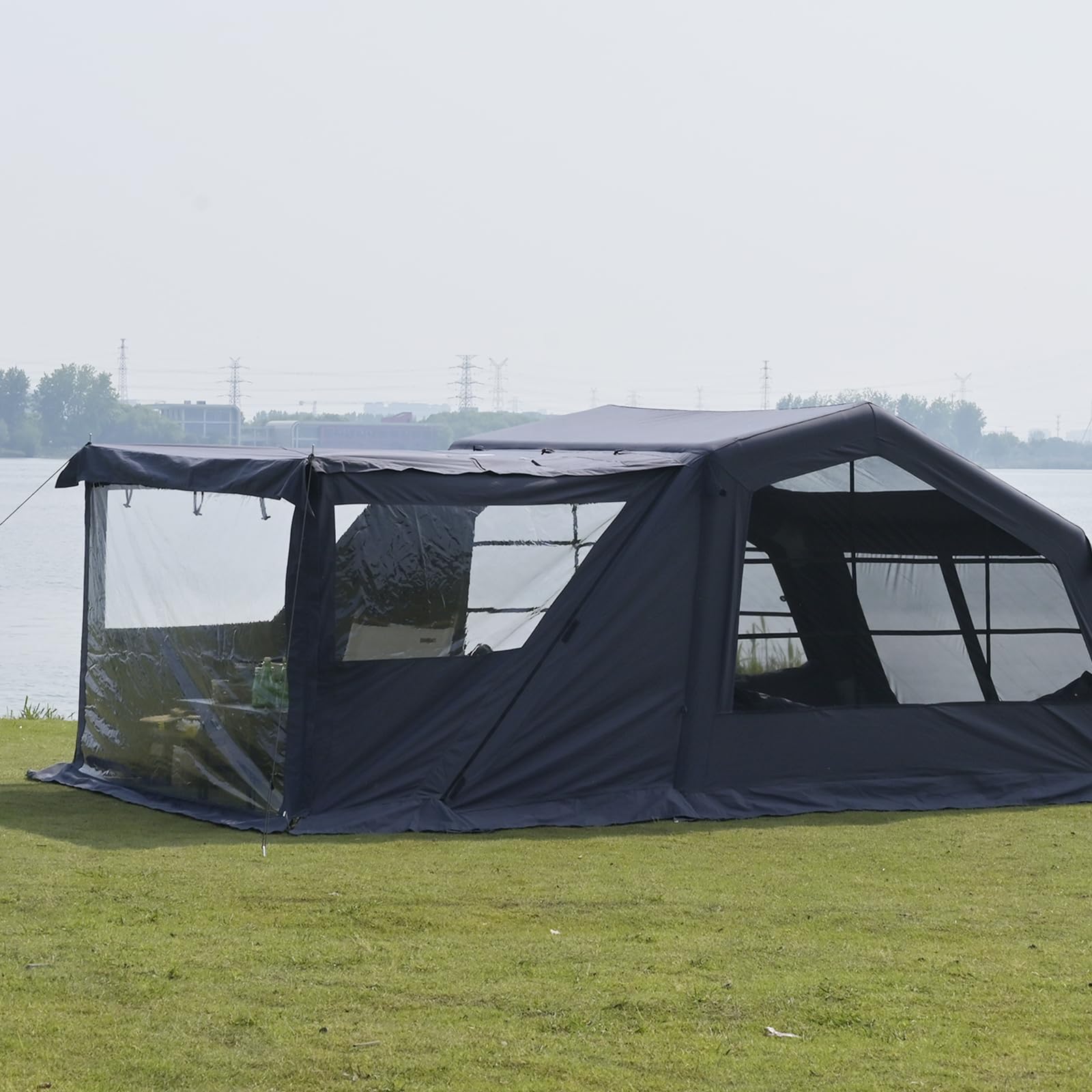 【新品未使用品】TOMOUNT エアーテントNIGHT AIR-TENT Amazon.co.jp: TPUフロントパネル ポールが2本付いている for TOMOUNT