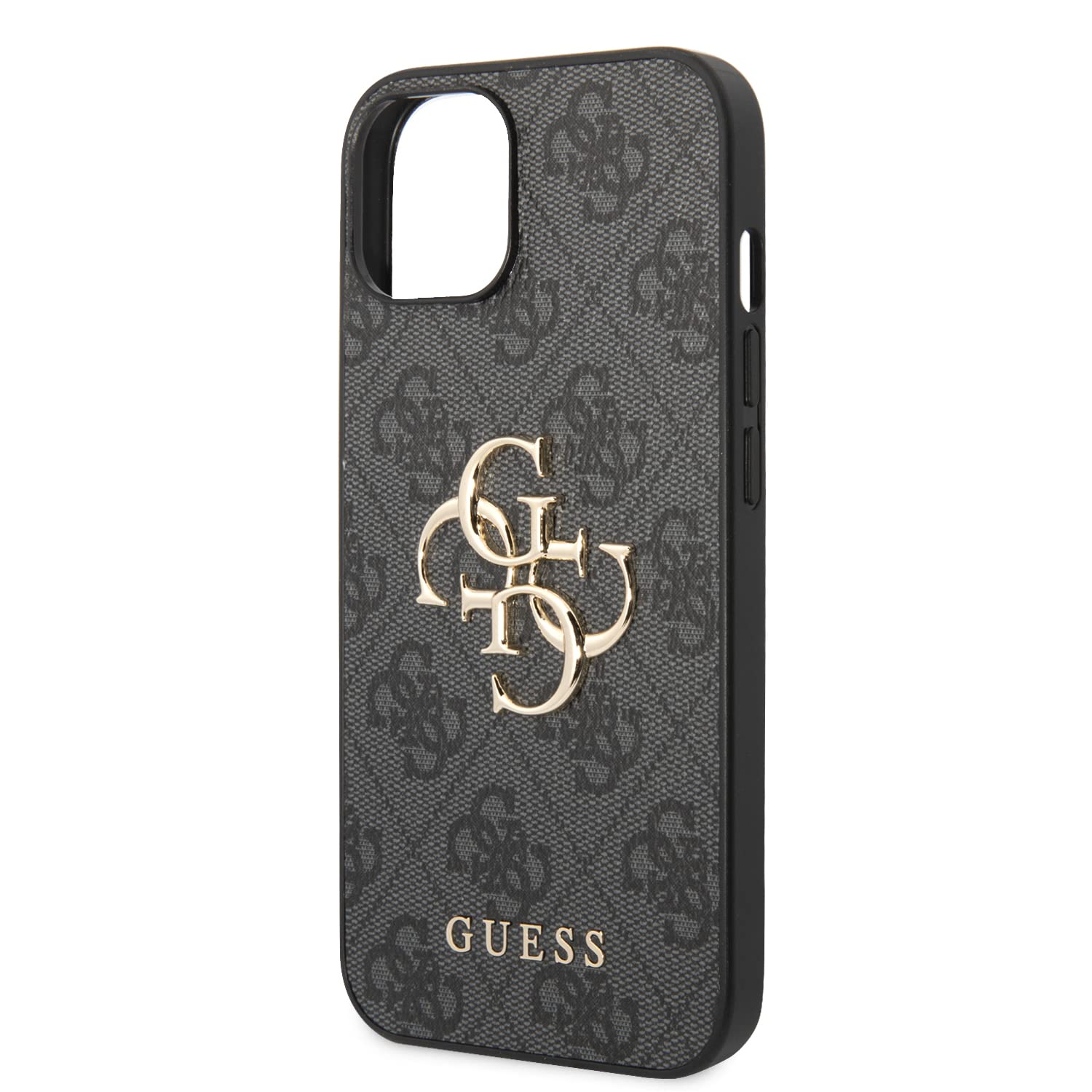 Guess Golden Logo compatibile con iPhone 14 e 13, colore grigio, GUHCP14S4GMGGR, nero