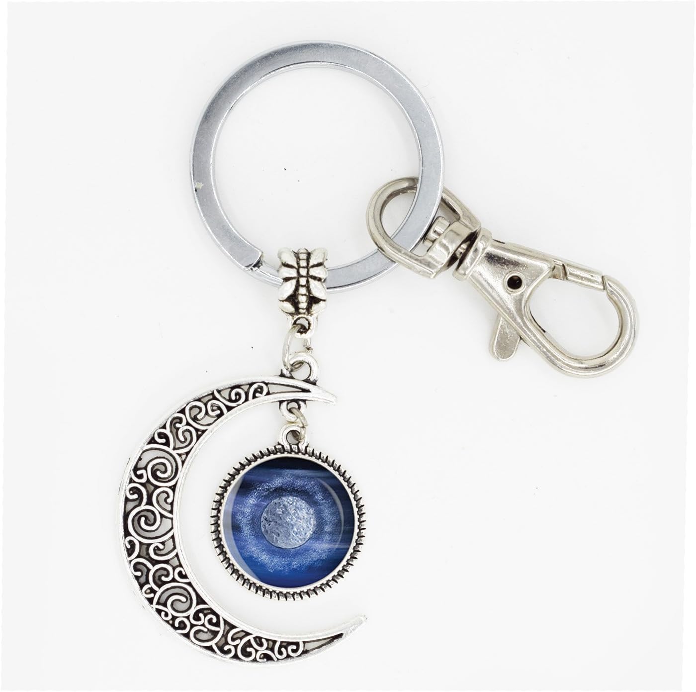 Skyboby Full Moon keychain,solar system keyring,planet keychain,Planet keyring,Galaxy, Universe,Space,Science Jewelry