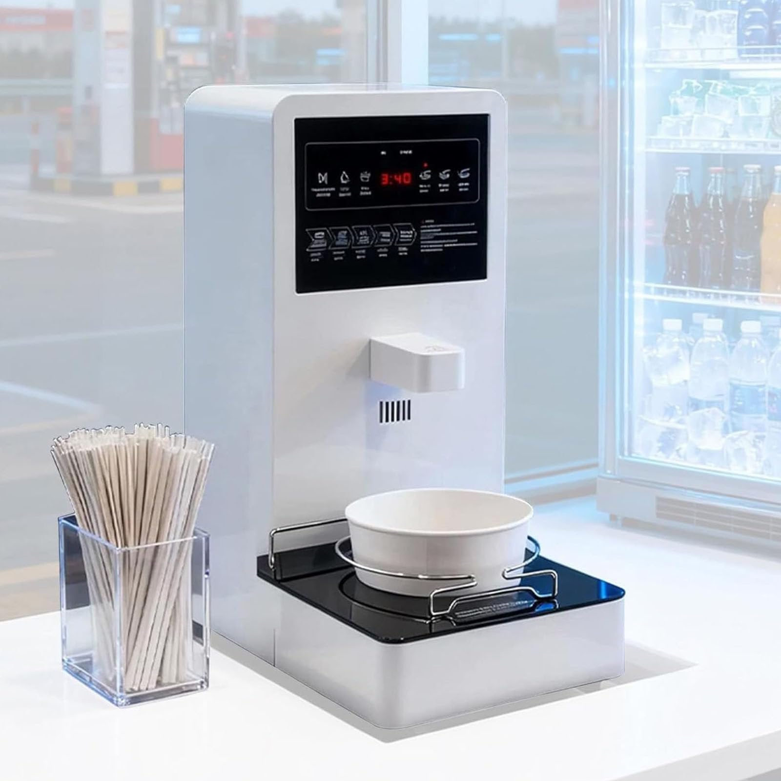 Cuocipasta Elettrico Professionale 2200W, Self-Service, Touchscreen Intelligente, Controllo Temperatura, Anti-bruciatura, Design Portatile, Ideale per Buffet, Hotel e Ristoranti