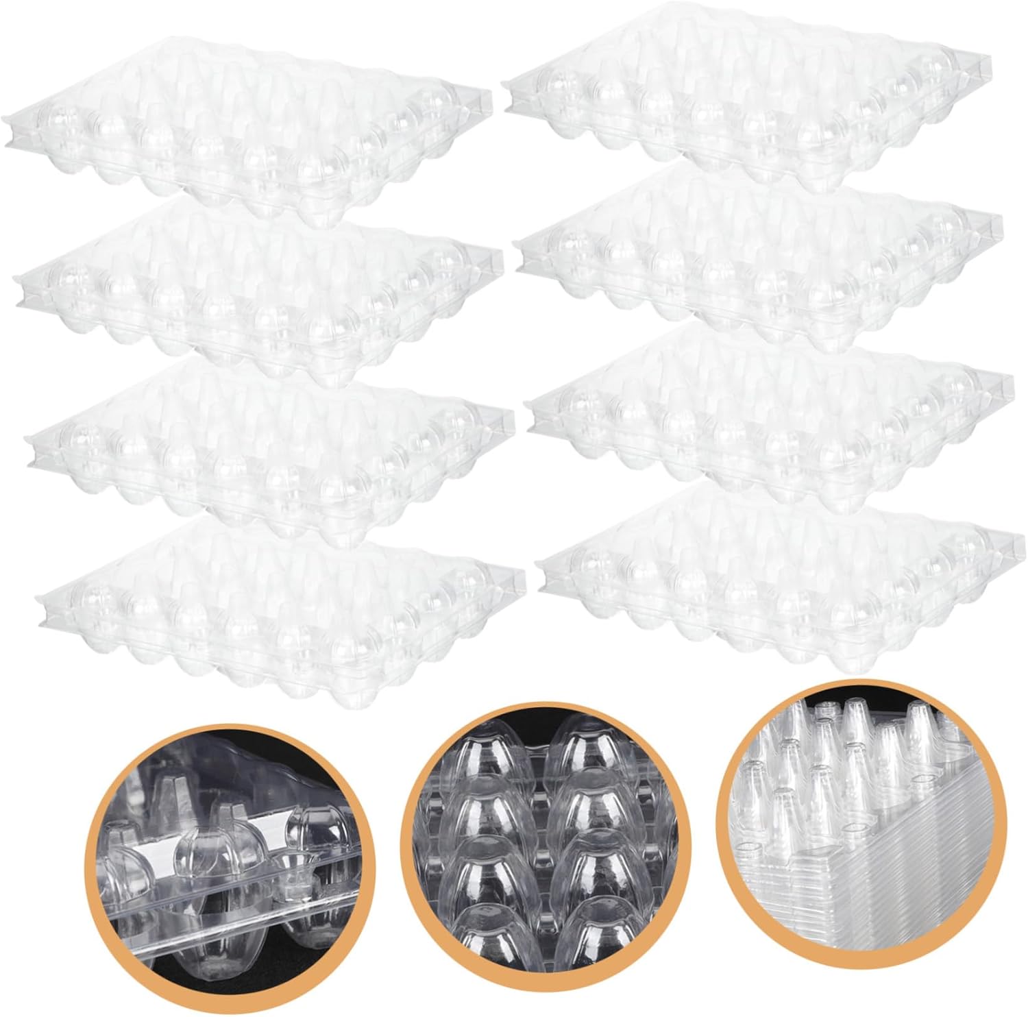 50pcs Clear Quail Packaging Trays Transparent Containers for Safe Storage for Refrigerators Camping and Picnics Cavity Design to Prevent Breakage