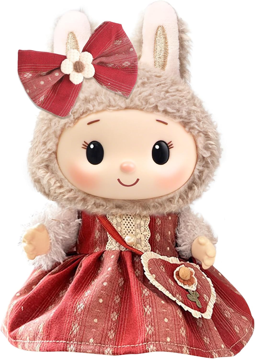 Clothes for Labubu Clothes Set (NO Doll) Fit 38cm Doll Clothes, Premium Outfit with Accessories, Red Princess Dress