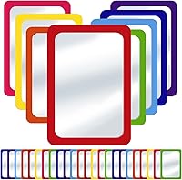 mzfoo 32 Pack Unbreakable Shatterproof Mirrors for Kids - 6x4 Inch Child-Safe Preschool Classroom Craft Tiles, 5 Colors